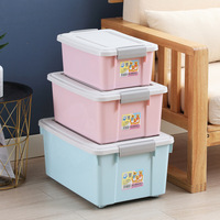 Boîte de rangement en plastique PP avec couvercle sécurisé, empilable, organisateur de cuisine pour vaisselle, provisions, placard et rangement domestique