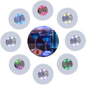 Posavasos con Luz LED RGB para Navidad y Halloween, Adhesivo para Botellas, Posavasos Luminoso - Product Image 1