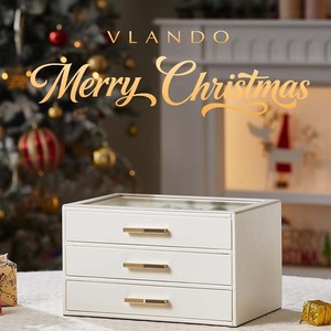 Шкатулка для украшений Vlando, с 3 ящиками для колье, колец, серег, подарок на День матери - Product Image 2