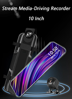 9.66 pouces IPS Streaming miroir moniteur GPS voiture DVR Dash Cam avec Double caméra caméra de recul enregistreur vidéo affichage pour voitures