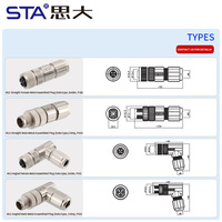 Connecteur Réseau Ethernet M12 Code X 8 Broches Mâle/Femelle Droit/Angulaire Prise Métallique Assemblée Étanche IP67 Signal de Données CAT6A