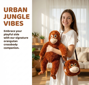 Scimmia Gorilla a Braccia Lunghe, Scimmietta Ricamata Super Morbida Imbottita in Cotone PP, Giocattolo di Peluche Unisex, Regalo - Product Image 2