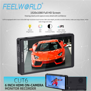 Monitor de campo de cámara FEELWORLD CUT6 DSLR, FHD IPS de 6 pulgadas, entrada HDMI 4K, pantalla táctil, descuento por pedido a granel - Product Image 3