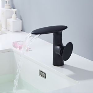 Mitigeur de lavabo en laiton monté sur le pont lavage à l'eau froide et chaude main goutte d'eau disque en céramique robinet de salle de bain Ware - Product Image 3