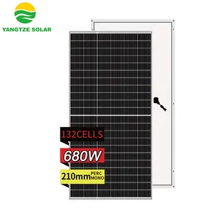 Ali üst tedarikçisi Yangtze 680w 700w yarım hücre watt başına en iyi fiyat güneş panelleri
