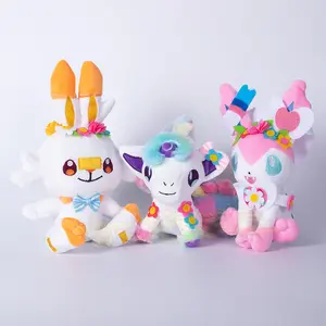 18-25cm desenhos animados anime cosplay, colorido, pokemoned, eevee, pelúcia, espada de cavalo, coelho, brinquedo de pelúcia, primavera, presente do dia da páscoa, brinquedo para criança