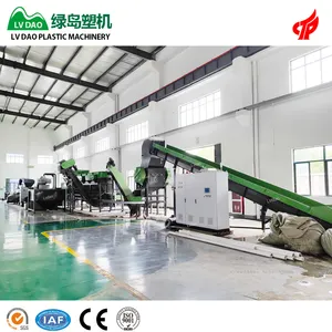 Waste dirty PP PE film woven bag plastic recycle cold washing recycling line for HDPE and PP