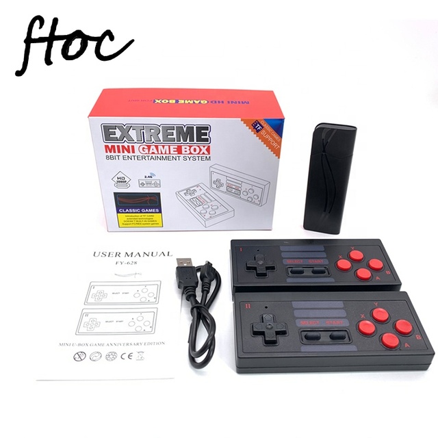 2022 Hot Sale FTOC 4K HD TV Game Console with Built-in 628 Classic Games Wireless Controller Multi-Player Support (CE Certified)