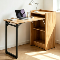 Bureau d'ordinateur pliable en bois de style moderne et simple, en panneaux de fibres durables et tubes en acier, idéal pour le télétravail, vente en gros