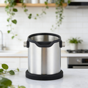 Boîte à marc <span class=keywords><strong>de</strong></span> <span class=keywords><strong>café</strong></span> et <span class=keywords><strong>de</strong></span> thé carrée en acier inoxydable écologique, service tout-en-un, absorption des chocs, design <span class=keywords><strong>de</strong></span> luxe, pour usage en <span class=keywords><strong>café</strong></span> - Product Image 2