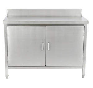 Plan de travail de cuisine en acier inoxydable robuste avec armoire |   Équipement de cuisine commerciale pour restaurant, hôtel, cuisine domestique - Product Image 1