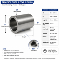 Manchon de guidage de précision OEM usiné sur mesure pour l'alignement des arbres de fixation de machines, pièces industrielles