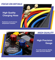 Good Quality Pressure Measuring Instrument Test Manifold Gauge Set 4 Way Digital Manifold Gauge Sets