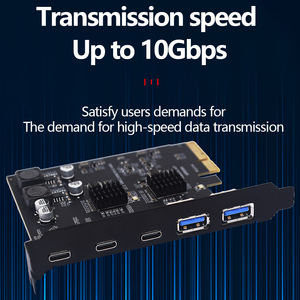 TISHRIC USB <span class=keywords><strong>3</strong></span>.<span class=keywords><strong>2</strong></span> uitbreidingskaart GEN2 10Gbps PCI-E 4X adapter <span class=keywords><strong>3</strong></span>-poorts TYPE-C+<span class=keywords><strong>2</strong></span> poort USB <span class=keywords><strong>3</strong></span>.<span class=keywords><strong>2</strong></span> Xiangshuo ASM3142 chip - Product Image 3
