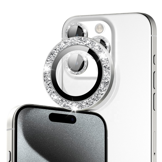Luxury iphone 13 14 15 Pro Max Rear Camera Lens Tempered Glass Film Back Camera Screen Protector