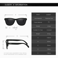 Lunettes de soleil polarisées de sport DUBERY D550 de haute qualité CE UV400, verres miroir classiques, lunettes de conduite Cat.3