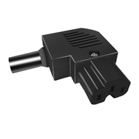 Conector de Alimentación CA LZ-14-T2RA IEC 60320 C15, Enchufe Angular de Conexión Rápida, Terminales de Tornillo, 10A 250V, Conector Hembra de Entrada Lateral