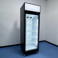 Réfrigérateur vertical commercial à porte vitrée pour boissons, refroidissement direct, température mécanique, pour supermarché et présentation de boissons