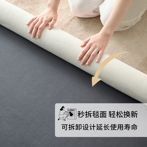 Tapis amovible et lavable de style Wabi Sabi, rectangulaire, grande surface, pour salon, tapis de sol, lavable en machine, design insonorisant - Product Image 4