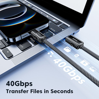 Toocki 240W haute puissance plusieurs Ports 40Gbps transfert de données 8K 60Hz affichage puce e-marqueur câble de charge tressé Durable