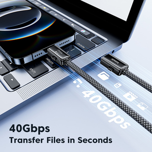 Toocki 240W Công Suất Cao Nhiều Cổng 40Gbps Truyền Dữ Liệu 8K 60Hz Hiển Thị E-Đánh Dấu Chip Bền Bện Sạc Cáp - Product Image 4