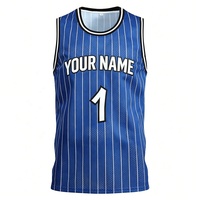 Seragam Basket Poliester Cetak Digital Biru Putih Kustom, Pencetakan Jersey Berkualitas Tinggi, Pakaian Tim Basket Cepat Kering, Kustom
