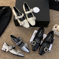 Chaussures de soirée douces pour l'automne, talons compensés de 3 cm, légères, à bout carré, basses, style Mary Jane, dessus en microfibre, semelle extérieure en caoutchouc, Nouveauté 2026, style français