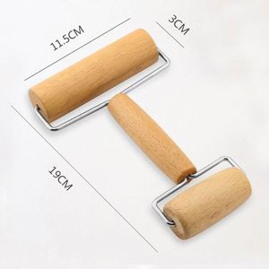 Rodillo de Masa de Madera Portátil Antiadherente, Rodillo Pequeño para Pizza, para Hornear y Cocinar en Casa - Product Image 2