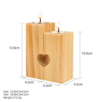Porte-bougie en bois pour la fête des mères - Porte-bougie en bois de forme carrée avec logo personnalisé - Cadeau pour la décoration
