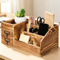 Organisateur de bureau en bois, armoire de rangement multi-tiroirs, boîte à papeterie avec poignées pour le bureau, la salle d'étude, le rangement des fournitures d'artisanat