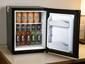 Réfrigérateur à boissons <span class=keywords><strong>silencieux</strong></span> pour hôtel 30L avec refroidissement semi-conducteur, climat à basse température, 1 porte, porte miroir en mousse - Product Image 4