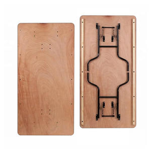 Mesas de Comedor Plegables Portátiles Rectangulares de Madera Contrachapada y Metal para Jardín, Patio, Balcón, Bodas, Fiestas, Banquetes y Eventos al Aire Libre - Product Image 6