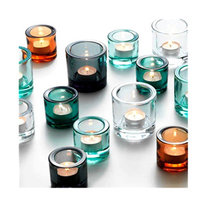 ייצור זהב סיטונאי עומד Tapper נרות טפר זכוכית יוקרה לבן קמין - Product Image 4