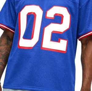 Camiseta de fútbol americano de malla personalizada para hombre, estilo urbano, deportiva, oversize, hip hop, baloncesto, atlética, diseño de verano, uniforme - Product Image 2