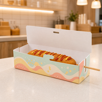 Boîte à hot-dogs personnalisée avec logo imprimé, vente en gros, contenants alimentaires jetables robustes, service OEM ODM, prix d'usine, Chine