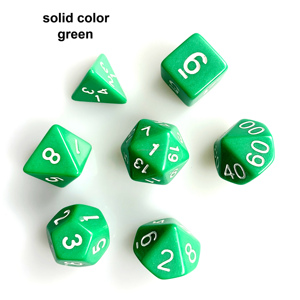 DND D D Game Solid Colors Custom 7pcs Per Set High Quality Polyhedral Colored Plastic Dice Wholesale Dice Sets