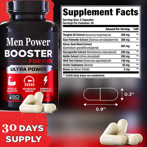 Cápsulas Potenciadoras de Energía para Hombres, para Entrenamiento en Gimnasio, Crecimiento Muscular, Resistencia y Energía, 60 Cápsulas, Marca Privada, OEM, ODM, Suministro al por Mayor - Product Image 5