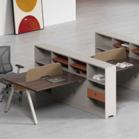 Poste de travail modulaire Ensemble de bureau et chaise de collaboration moderne Rangement extensible