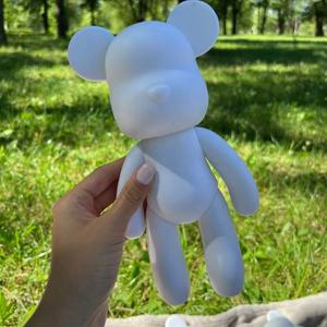 Oso de Peluche Violento Morado con Rejilla, Herramientas Gratis, Muñeco de Oso Blanco para Pintar DIY, Modelo de Juguete, Adorno, Oso Fluido Espeluznante - Product Image 3