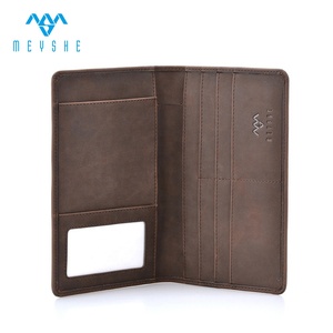 Porte-cartes personnalisé marron Crazy Horse en cuir PU avec blocage RFID Portefeuille <span class=keywords><strong>Prix</strong></span> d'usine-pour passeport, carte d'identité, contrôle des billets d'avion - Product Image 4