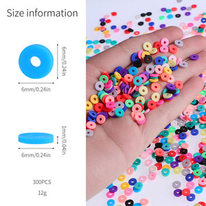 Nhà máy 6mm phẳng Vòng <span class=keywords><strong>Polymer</strong></span> đất sét chip đĩa Hạt lát lỏng Spacer hạt đối với trang sức làm DIY bông tai vòng cổ vòng đeo tay - Product Image 2