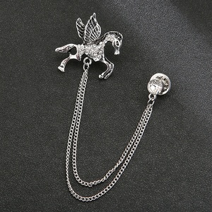 Broche à Ailes et Chaîne pour <span class=keywords><strong>Homme</strong></span>, Épingle de Revers Élégante pour <span class=keywords><strong>Costume</strong></span>, Badge Simple Accessoire - Product Image 4