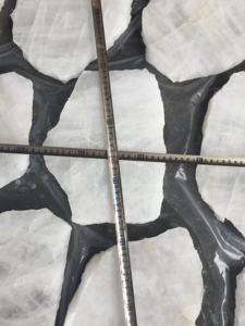 طاولة طعام فاخرة طويلة من الرخام الكريستالي الأبيض / أثاث ملكي - Product Image 4