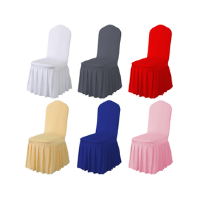 Nouvelle Housse de Chaise Universelle Élastique en Polyester Imprimé Écologique pour Hôtels, Banquets et Mariages, avec Jupe Pare-Soleil en Tissu Air Layer et Housse de Tabouret - Product Image 2