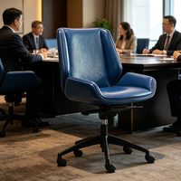 Chaise de réunion d'hôtel moderne, durable, portable, rembourrée, réglable en hauteur, pivotante, avec roulettes, pour salles de conférence