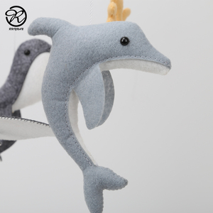 Mobile bébé en feutre thème océan pour chambre d'enfant, décoration nautique, mobile suspendu en bois pour berceau, baleine, <span class=keywords><strong>dauphin</strong></span>, mouette, corail - Product Image 2