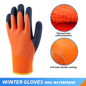 Guantes de invierno de doble revestimiento de látex completo directo de fábrica, guantes de protección contra el frío con forro térmico, impermeables para trabajo al aire libre - Product Image 2