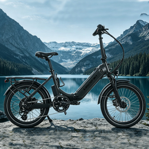 Vélo électrique <span class=keywords><strong>pliable</strong></span> urbain à batterie dissimulée, longue autonomie, avec porte-bagages arrière - Product Image 2