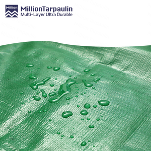 <span class=keywords><strong>Bâche</strong></span> robuste Million 200 g/m² verte, imperméable et résistante aux UV pour couverture extérieure et protection contre les intempéries - Product Image 2
