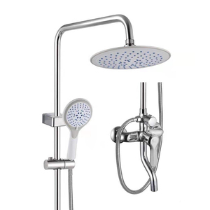 MCBKRPDIO Systèmes de douche chromés avec pommeau de douche de pluie de 8 pouces ABS douche à main, <span class=keywords><strong>barre</strong></span> coulissante réglable - Product Image 2
